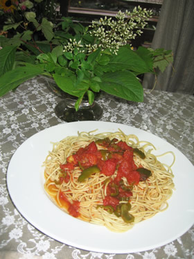 トマトソースのスパゲティー