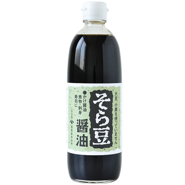 そら豆醤油 500ml ／アレルギー対応食品 【もぐもぐ共和国】