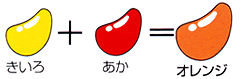 きいろ+あか=オレンジ